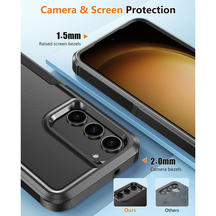 FNTCASE Rugged Shield for Galaxy S23 - Black Matte - DOKUTRONIX