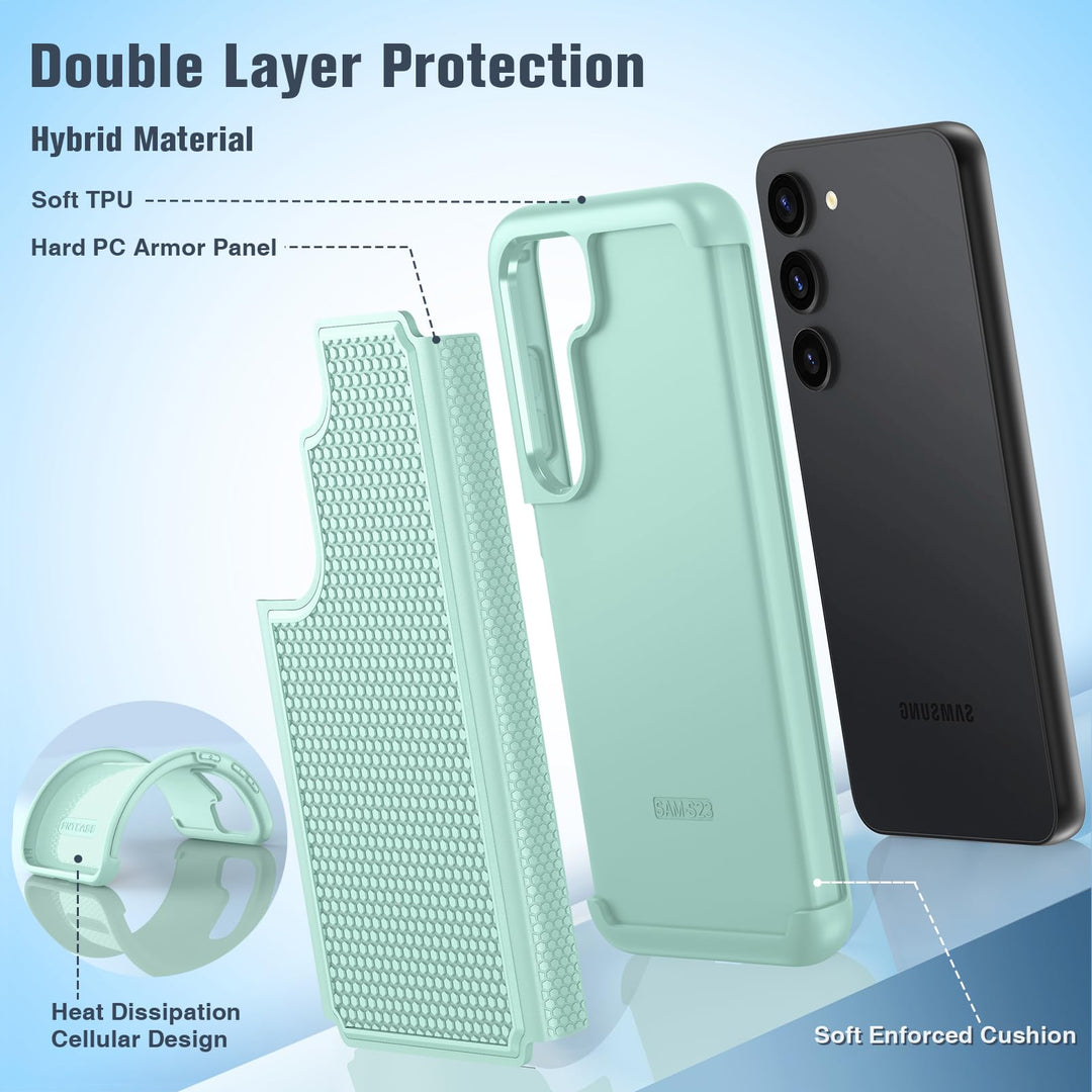 FNTCASE Rugged Shield for Galaxy S23 - Black Matte - DOKUTRONIX