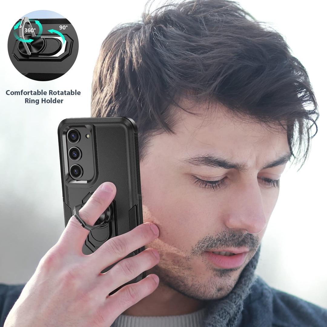 FNTCASE Rugged Shield for Galaxy S23 - Black Matte - DOKUTRONIX