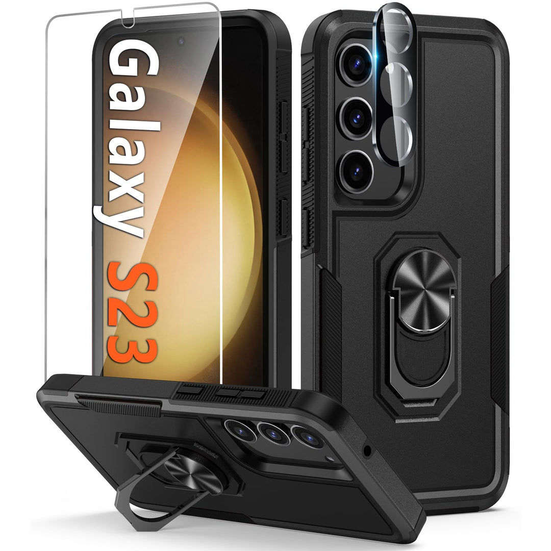 FNTCASE Rugged Shield for Galaxy S23 - Black Matte - DOKUTRONIX