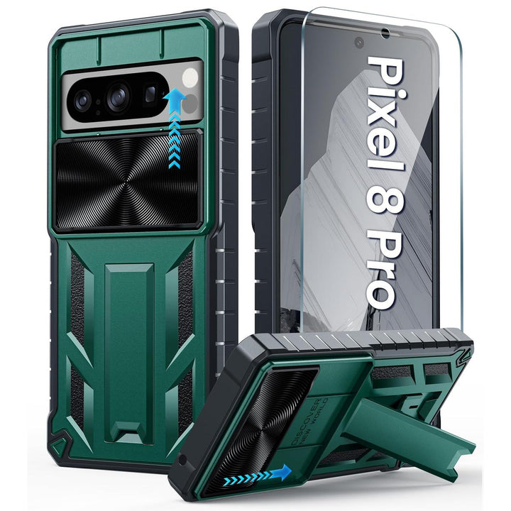 FNTCASE Rugged Kickstand Case for Pixel 8 Pro - Green - DOKUTRONIX