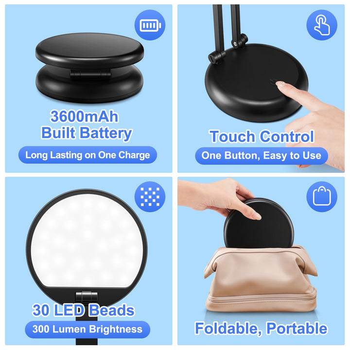 Foldable Glow: Rechargeable 3600mAh Table Lamp - DOKUTRONIX