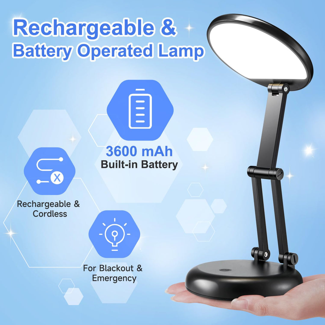 Foldable Glow: Rechargeable 3600mAh Table Lamp - DOKUTRONIX