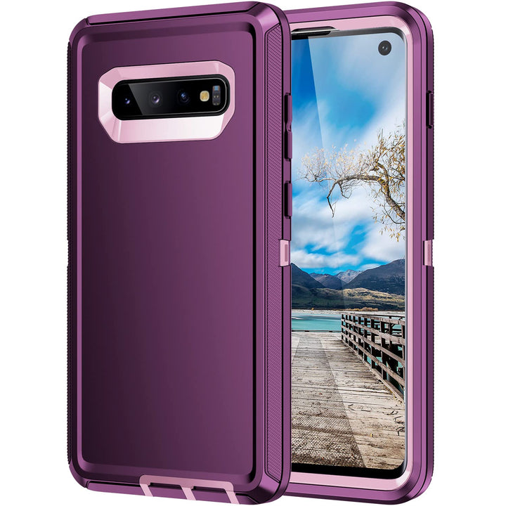 Galaxy S10 Rugged Shield Case - Purple/Pink - DOKUTRONIX