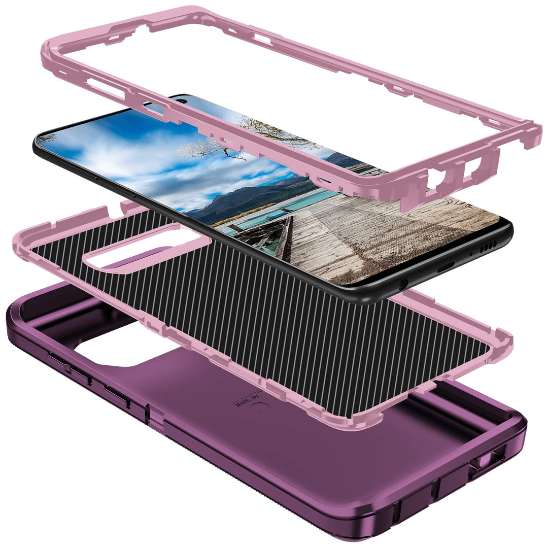 Galaxy S10 Rugged Shield Case - Purple/Pink - DOKUTRONIX