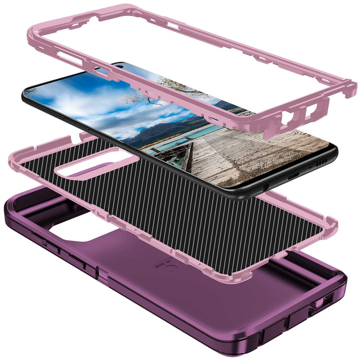 Galaxy S10 Rugged Shield Case - Purple/Pink - DOKUTRONIX