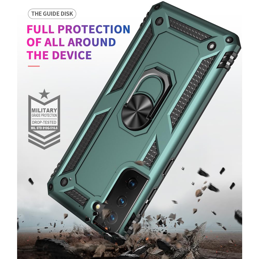 S21 ArmorCase: Red Military-Grade with Screen Protector - DOKUTRONIX