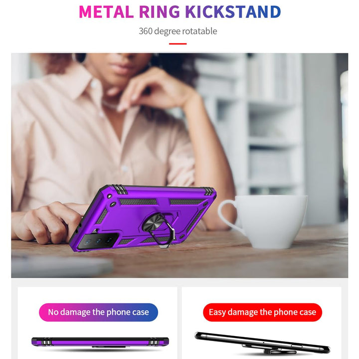 S21 ArmorCase: Red Military-Grade with Screen Protector - DOKUTRONIX