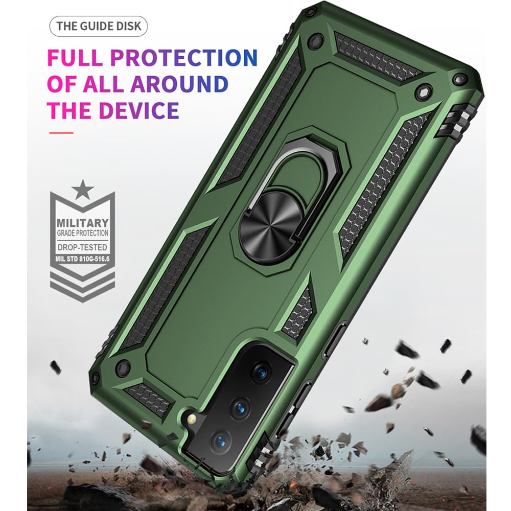 S21 ArmorCase: Red Military-Grade with Screen Protector - DOKUTRONIX
