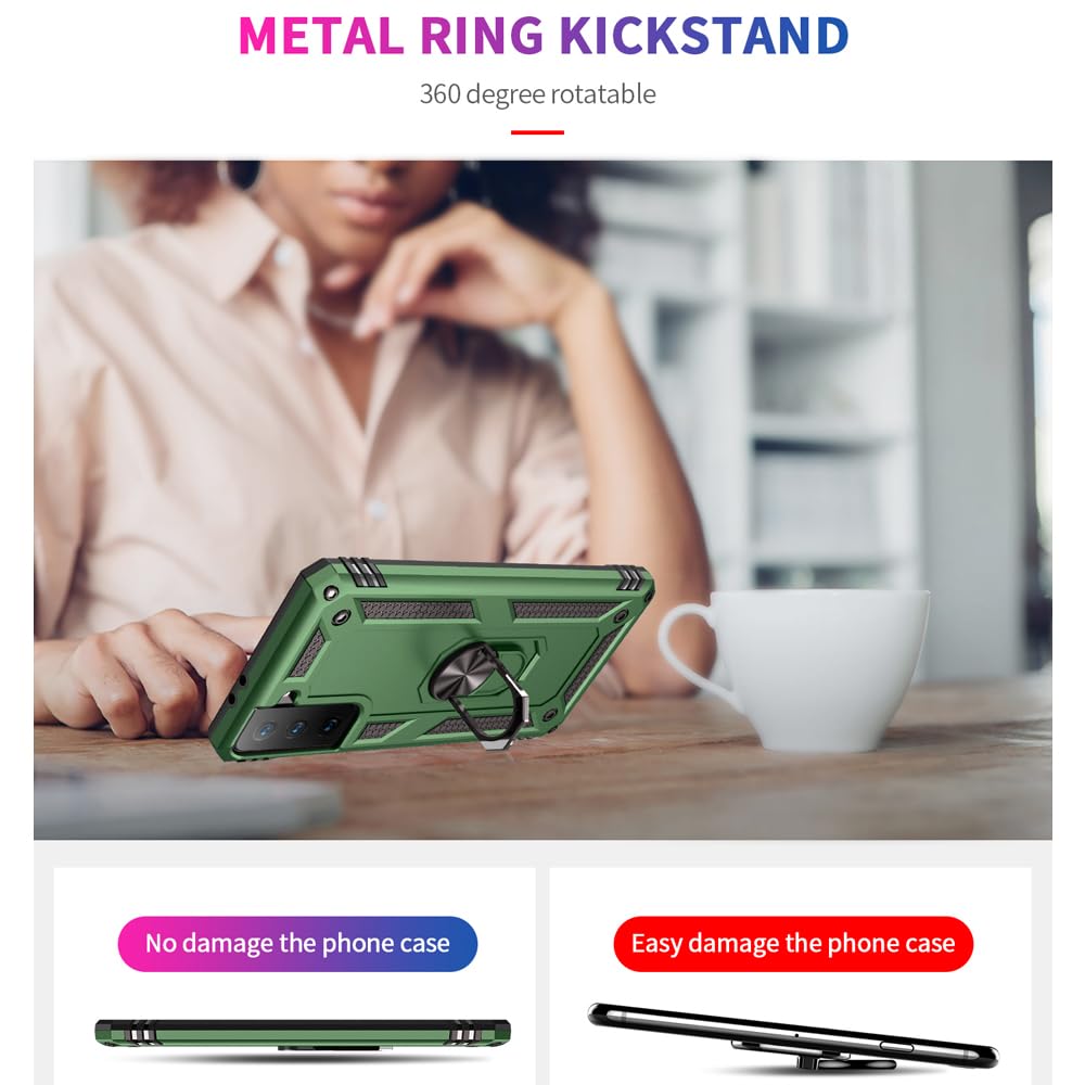 S21 ArmorCase: Red Military-Grade with Screen Protector - DOKUTRONIX