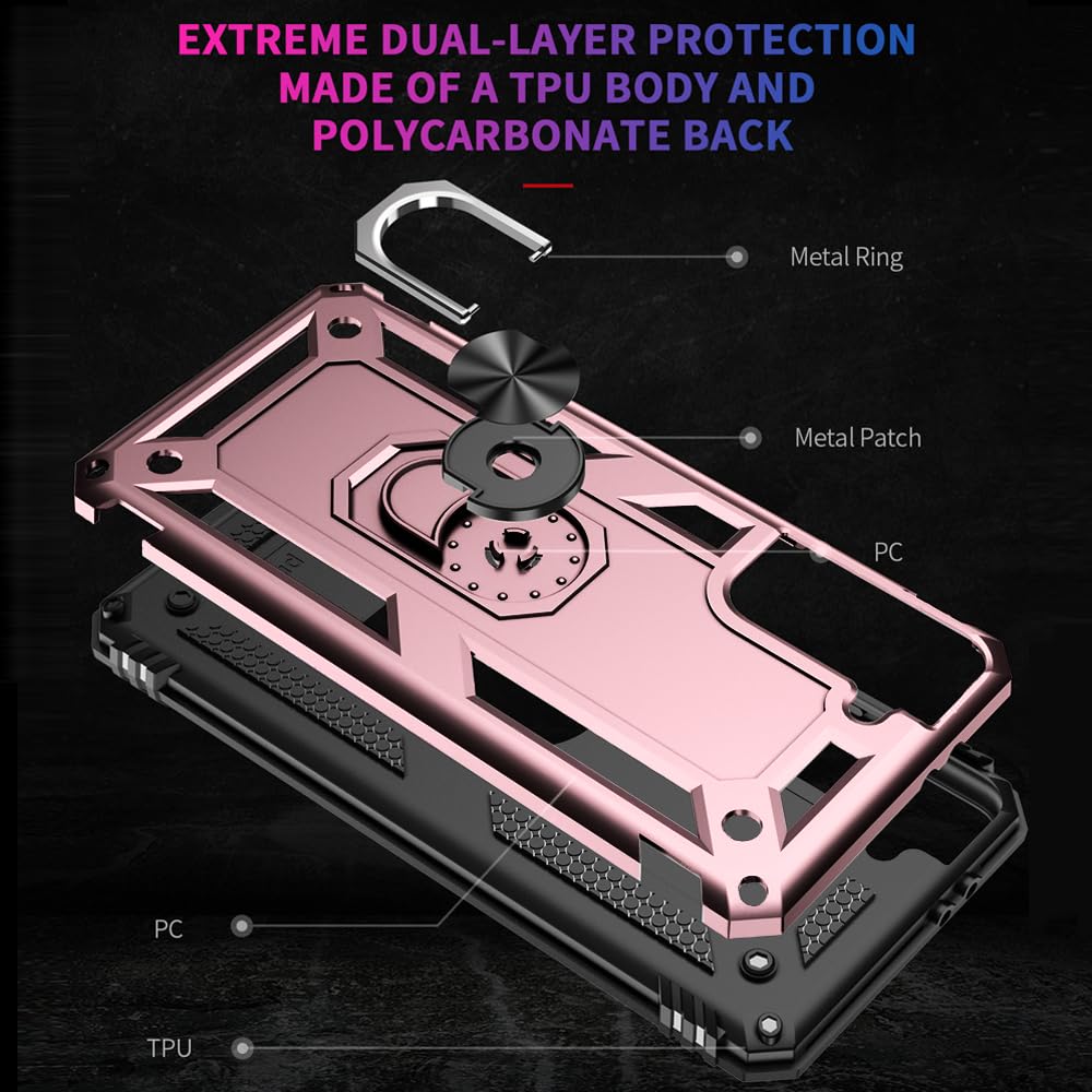 S21 ArmorCase: Red Military-Grade with Screen Protector - DOKUTRONIX