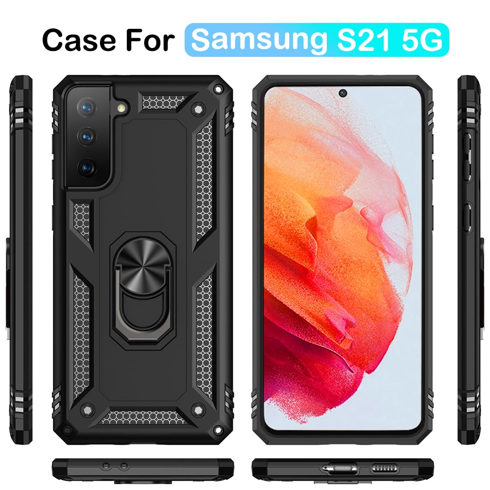 S21 ArmorCase: Red Military-Grade with Screen Protector - DOKUTRONIX