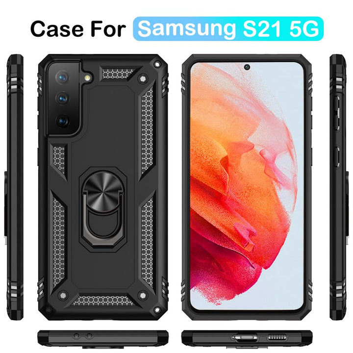 S21 ArmorCase: Red Military-Grade with Screen Protector - DOKUTRONIX