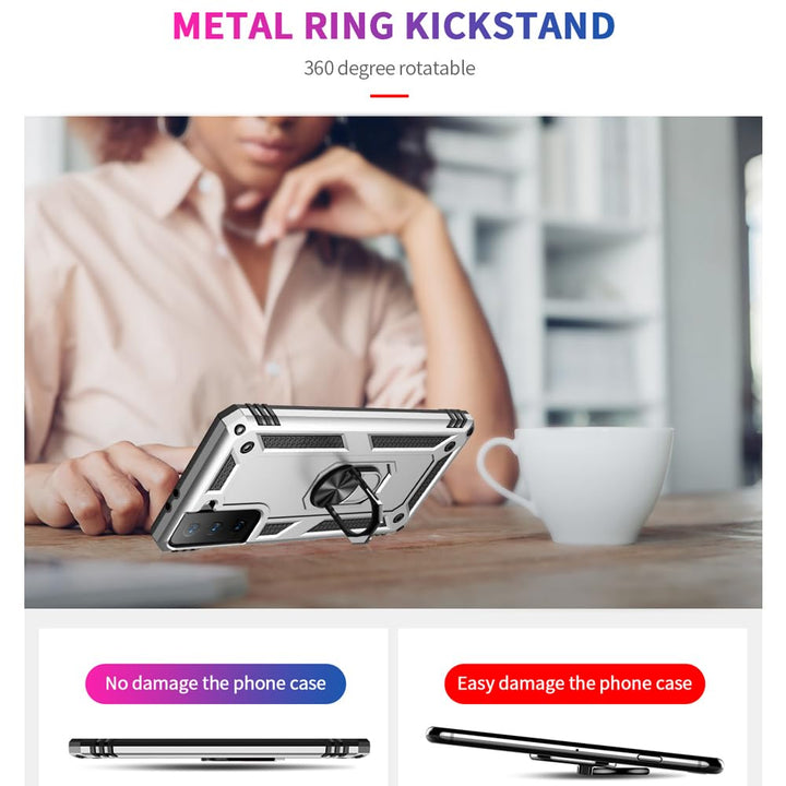 S21 ArmorCase: Red Military-Grade with Screen Protector - DOKUTRONIX