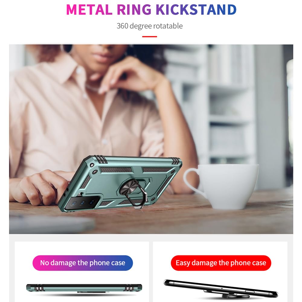 S21 ArmorCase: Red Military-Grade with Screen Protector - DOKUTRONIX