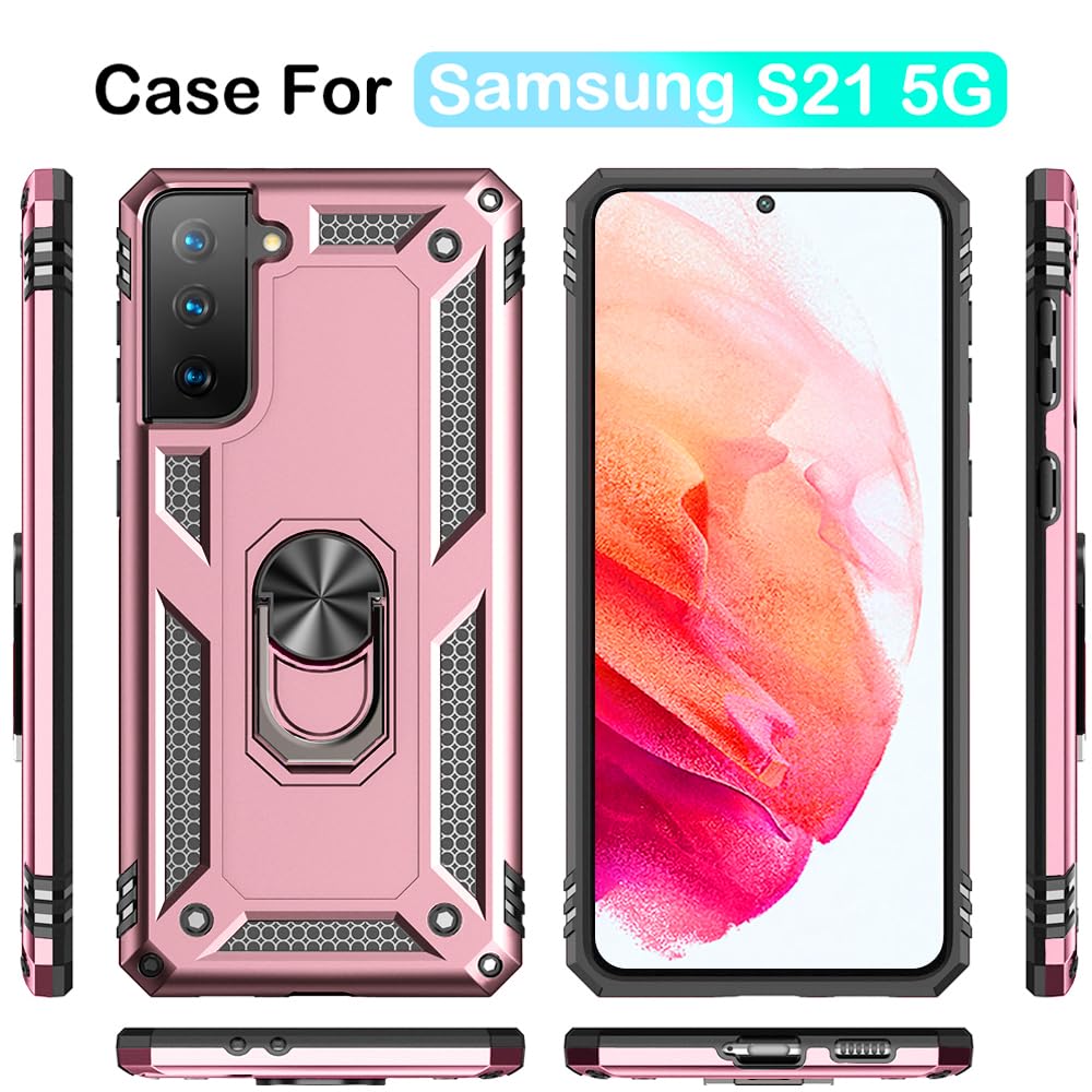 S21 ArmorCase: Red Military-Grade with Screen Protector - DOKUTRONIX