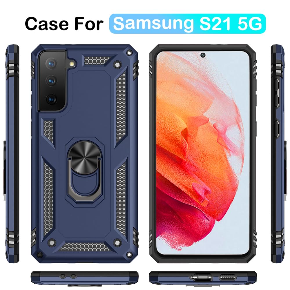 S21 ArmorCase: Red Military-Grade with Screen Protector - DOKUTRONIX