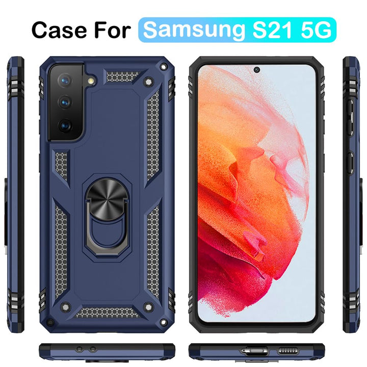 S21 ArmorCase: Red Military-Grade with Screen Protector - DOKUTRONIX