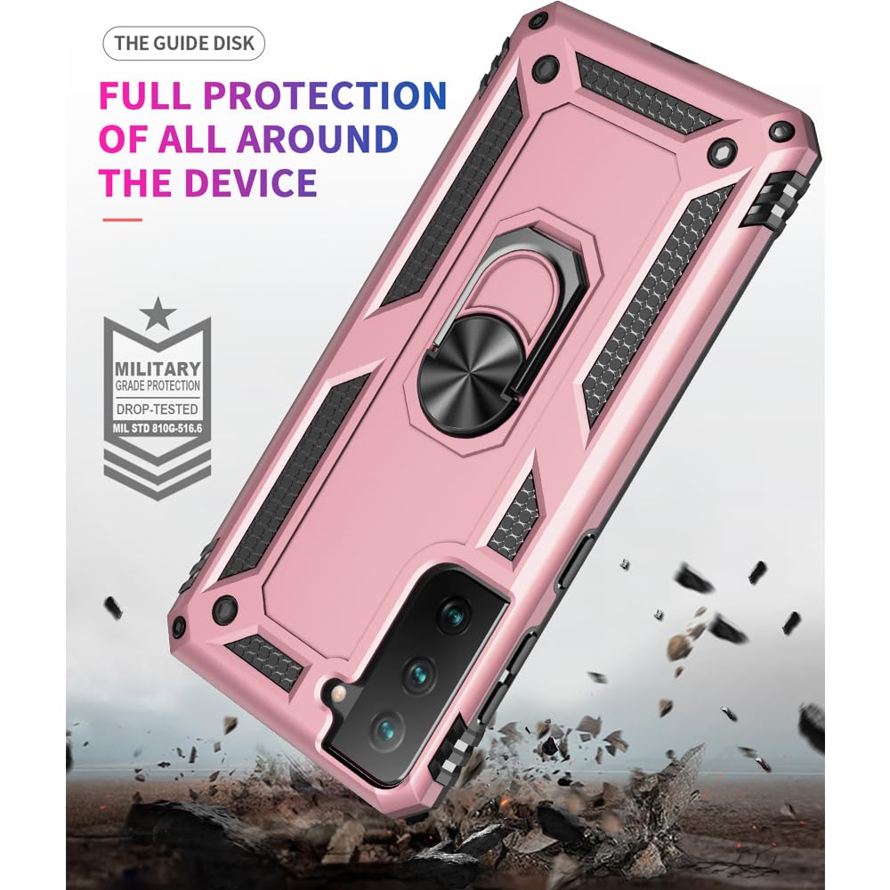 S21 ArmorCase: Red Military-Grade with Screen Protector - DOKUTRONIX