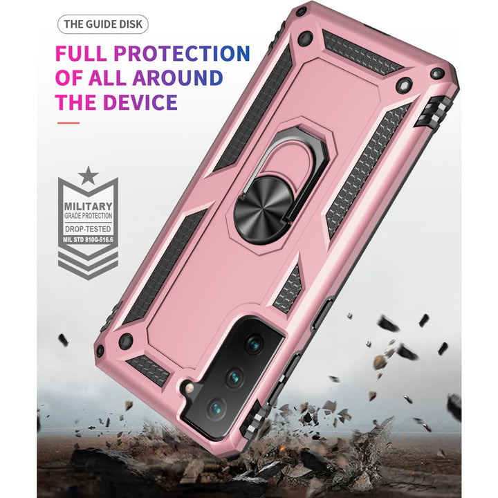 S21 ArmorCase: Red Military-Grade with Screen Protector - DOKUTRONIX