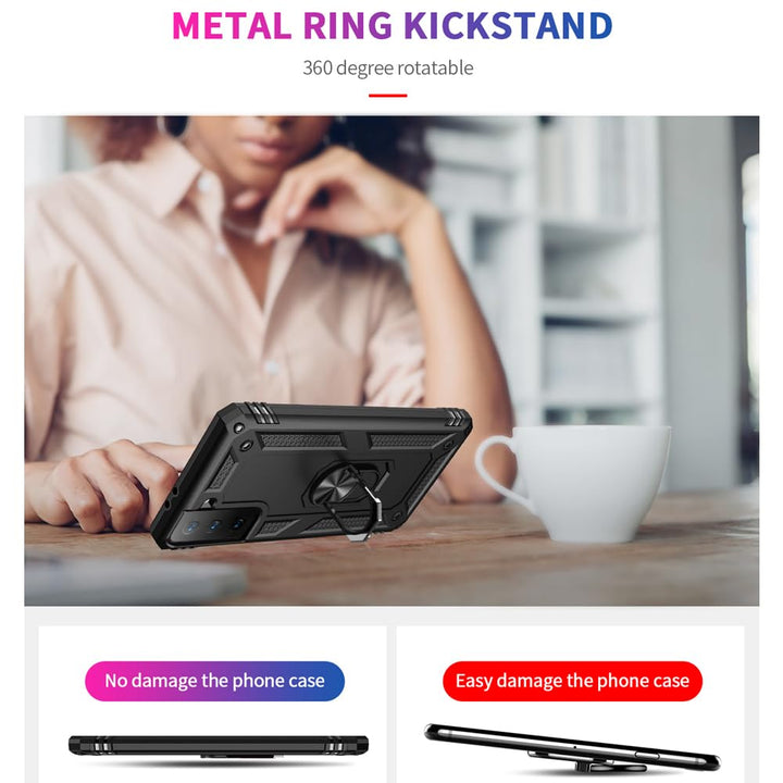 S21 ArmorCase: Red Military-Grade with Screen Protector - DOKUTRONIX