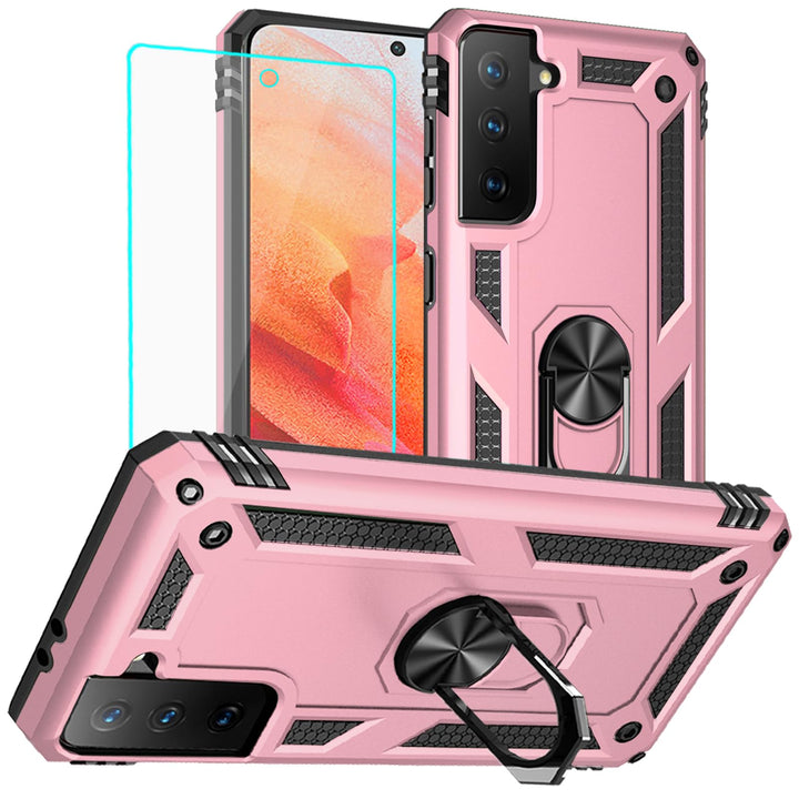 S21 ArmorCase: Red Military-Grade with Screen Protector - DOKUTRONIX