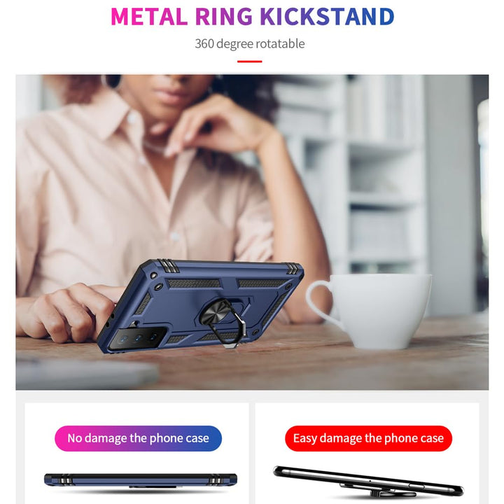 S21 ArmorCase: Red Military-Grade with Screen Protector - DOKUTRONIX