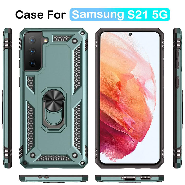 S21 ArmorCase: Red Military-Grade with Screen Protector - DOKUTRONIX