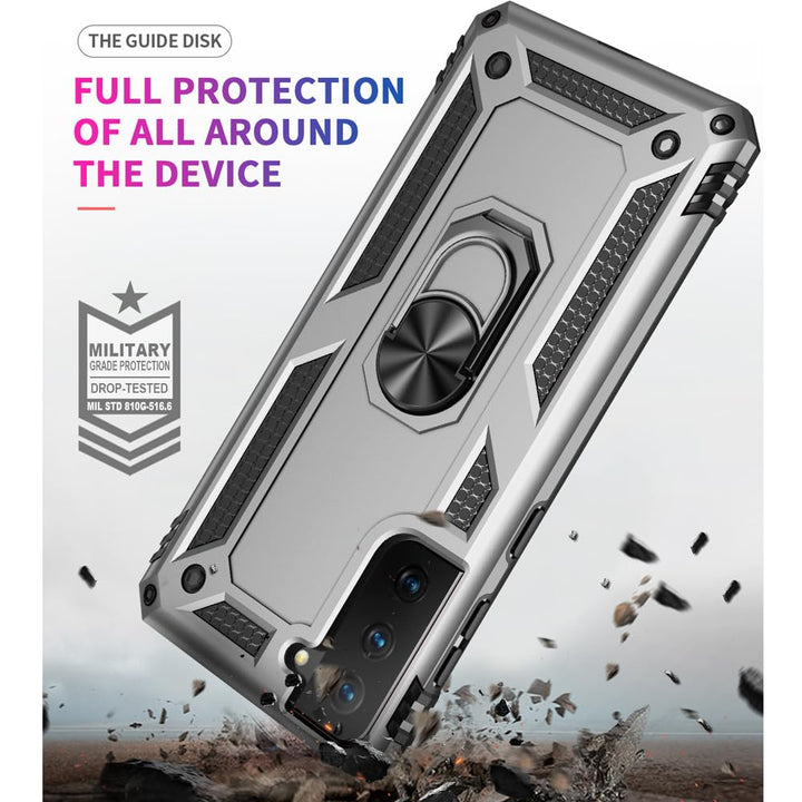 S21 ArmorCase: Red Military-Grade with Screen Protector - DOKUTRONIX