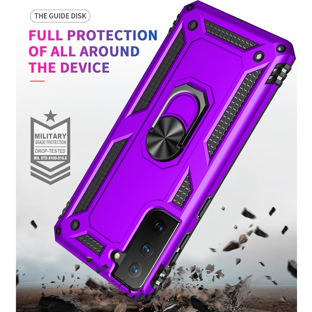 S21 ArmorCase: Red Military-Grade with Screen Protector - DOKUTRONIX