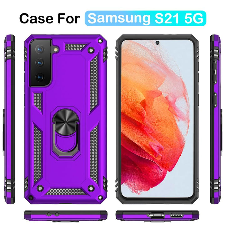 S21 ArmorCase: Red Military-Grade with Screen Protector - DOKUTRONIX