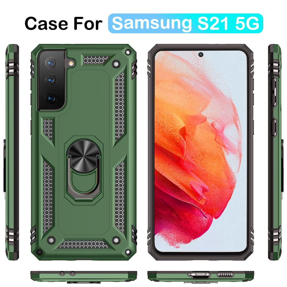 S21 ArmorCase: Red Military-Grade with Screen Protector - DOKUTRONIX