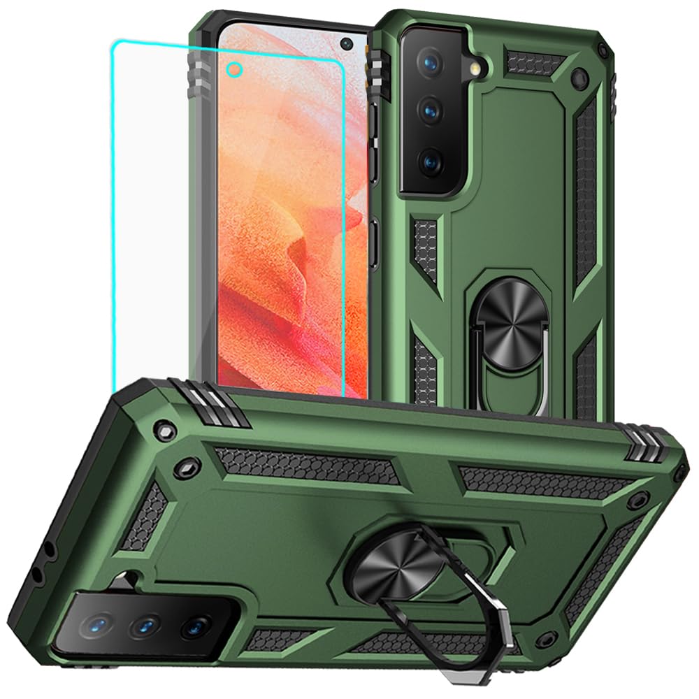 S21 ArmorCase: Red Military-Grade with Screen Protector - DOKUTRONIX