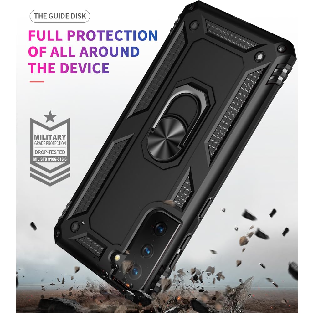 S21 ArmorCase: Red Military-Grade with Screen Protector - DOKUTRONIX