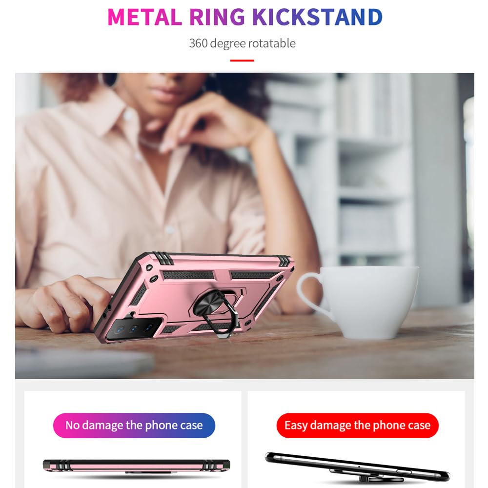 S21 ArmorCase: Red Military-Grade with Screen Protector - DOKUTRONIX