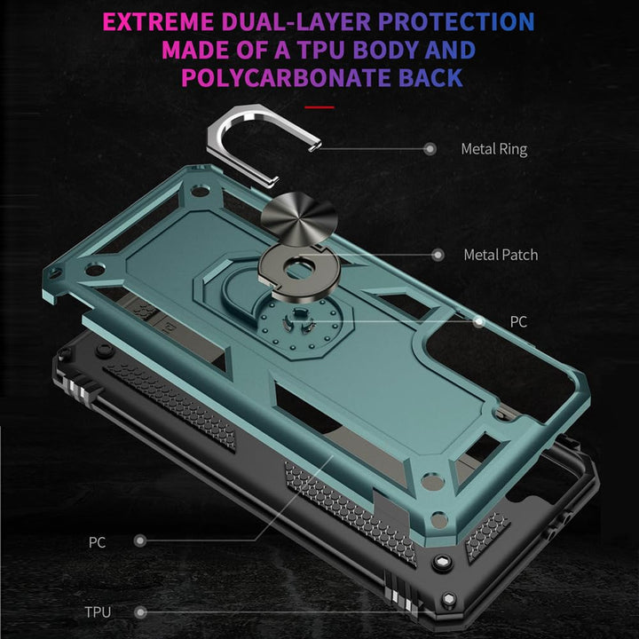 S21 ArmorCase: Red Military-Grade with Screen Protector - DOKUTRONIX