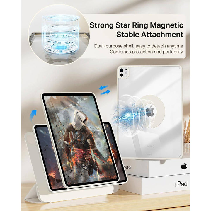 ProGuard Rotating Case for iPad Pro 13 - Cream White - DOKUTRONIX