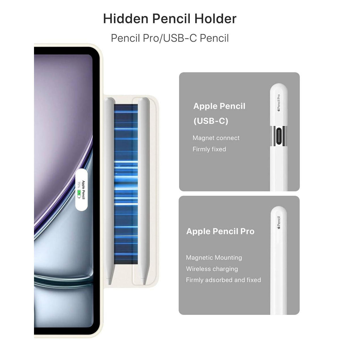 ProGuard Rotating Case for iPad Pro 13 - Cream White - DOKUTRONIX