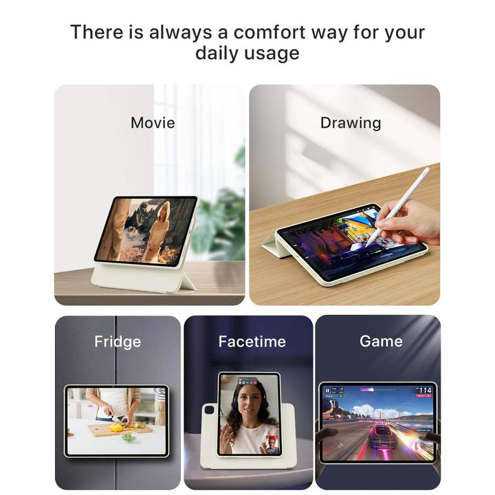 ProGuard Rotating Case for iPad Pro 13 - Cream White - DOKUTRONIX