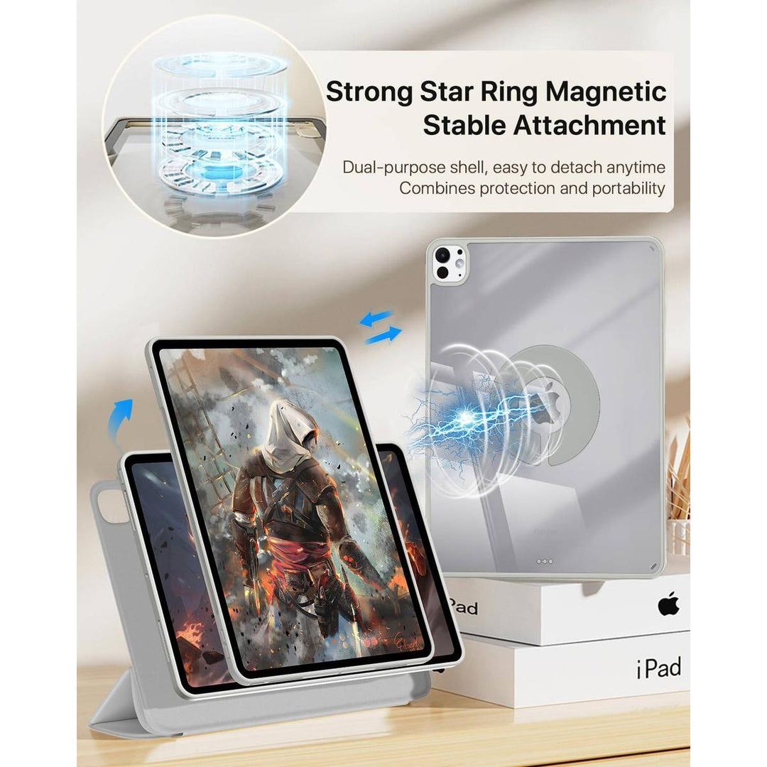 ProGuard Rotating Case for iPad Pro 13 - Cream White - DOKUTRONIX