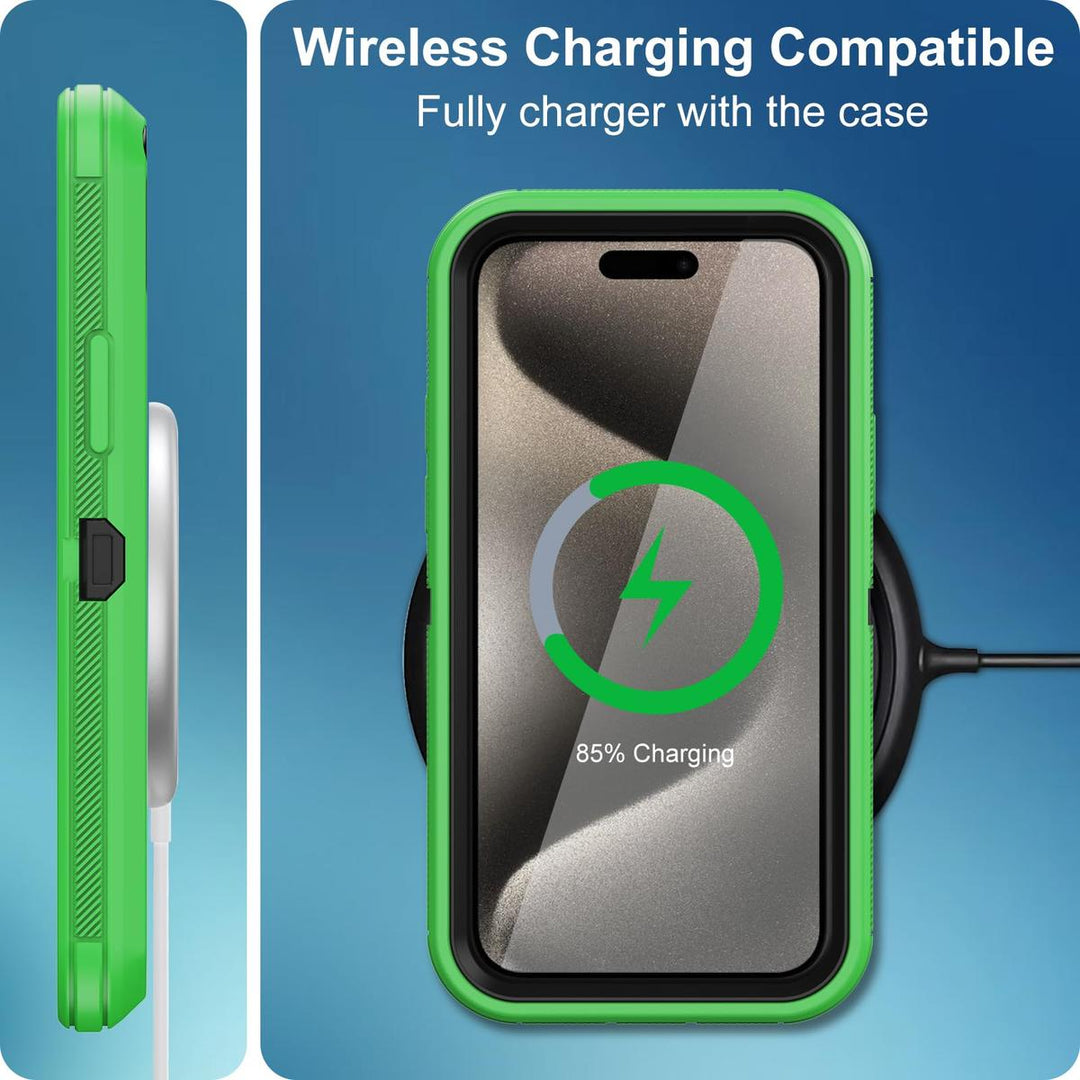 MaxArmor Pro Case for iPhone 15 - Black/Orange - DOKUTRONIX