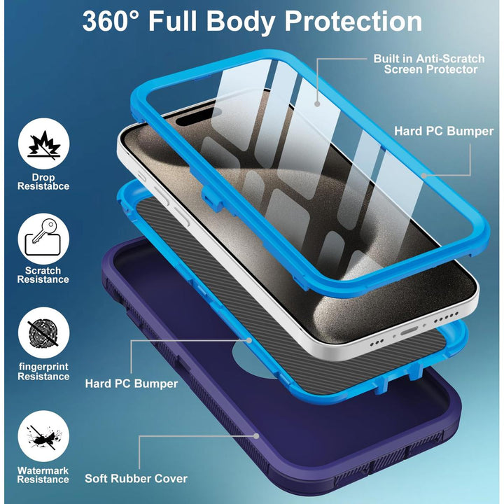 MaxArmor Pro Case for iPhone 15 - Black/Orange - DOKUTRONIX