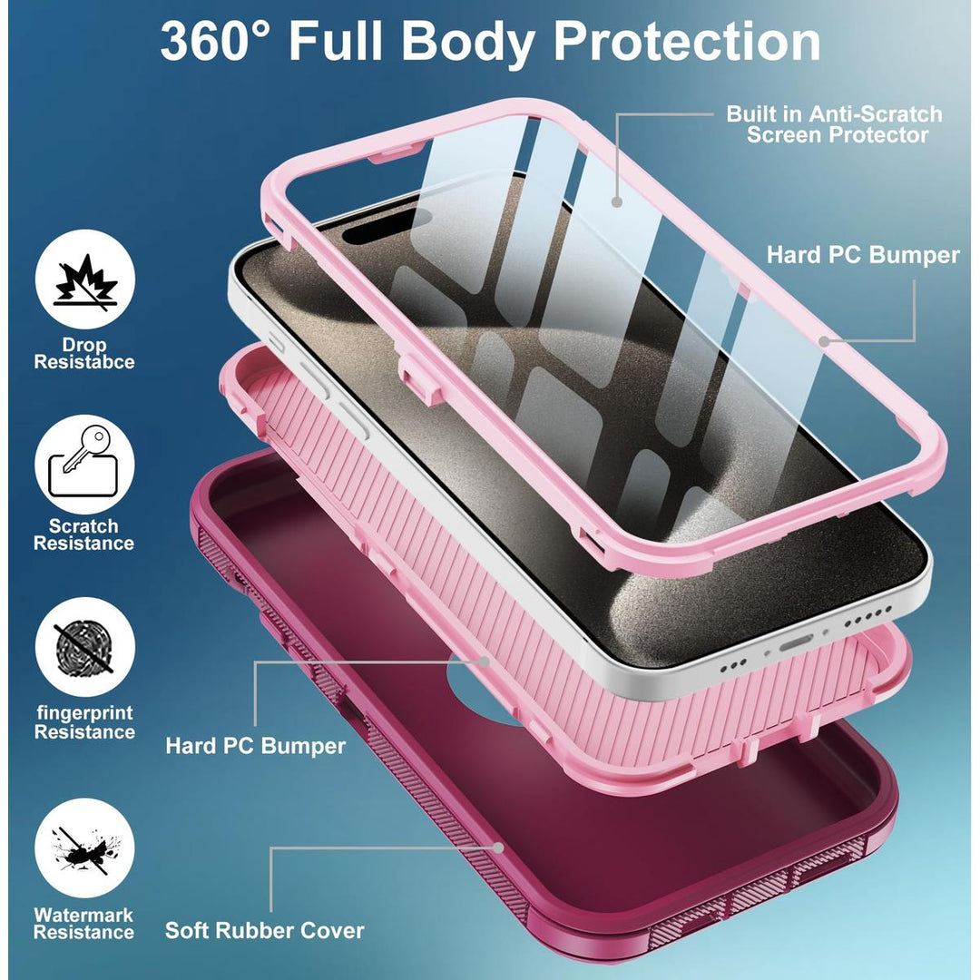 MaxArmor Pro Case for iPhone 15 - Black/Orange - DOKUTRONIX