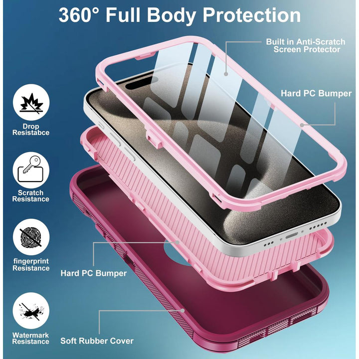 MaxArmor Pro Case for iPhone 15 - Black/Orange - DOKUTRONIX