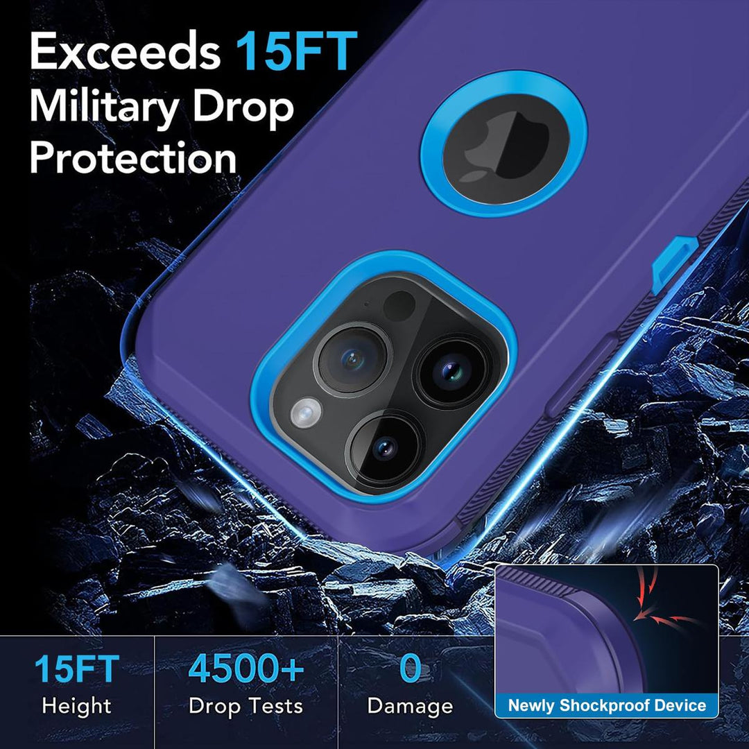 MaxArmor Pro Case for iPhone 15 - Black/Orange - DOKUTRONIX