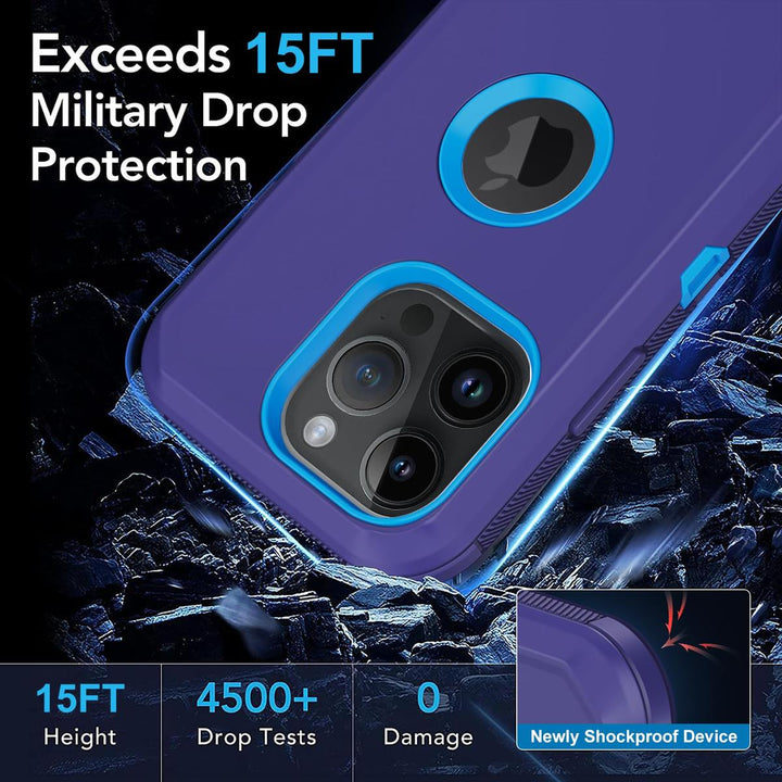 MaxArmor Pro Case for iPhone 15 - Black/Orange - DOKUTRONIX