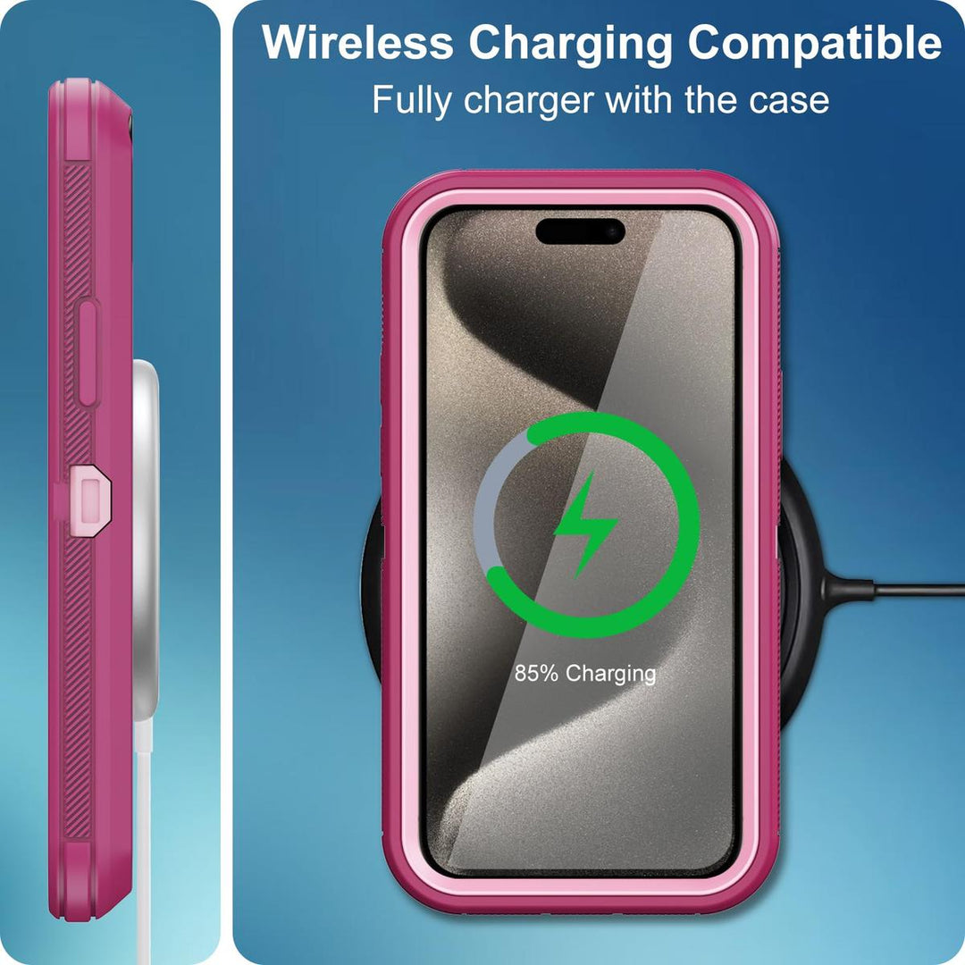 MaxArmor Pro Case for iPhone 15 - Black/Orange - DOKUTRONIX