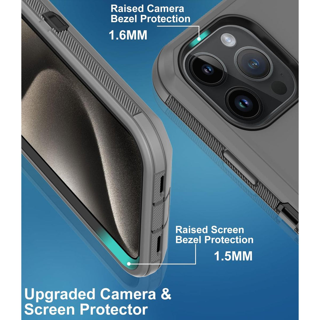 MaxArmor Pro Case for iPhone 15 - Black/Orange - DOKUTRONIX