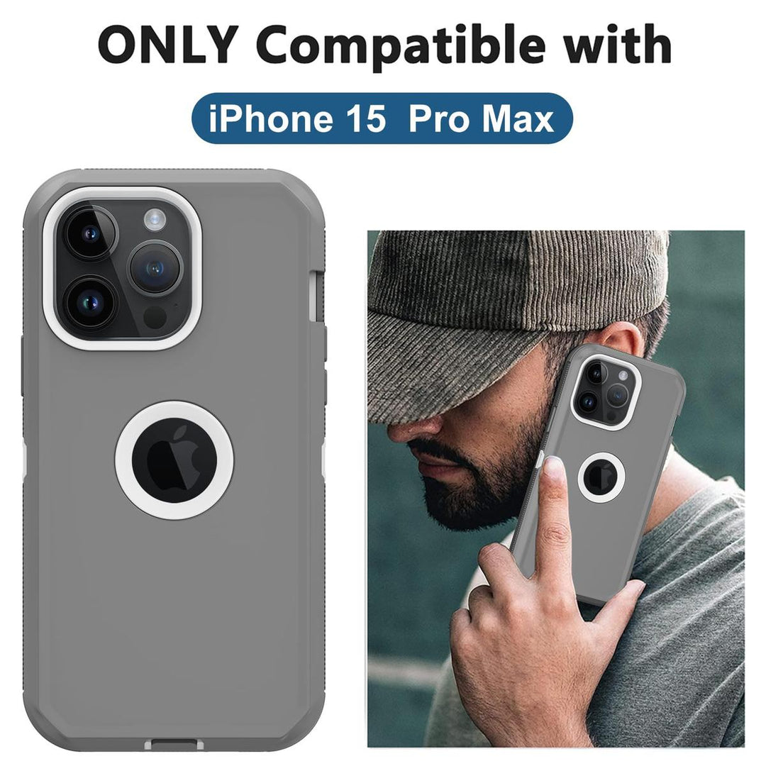 MaxArmor Pro Case for iPhone 15 - Black/Orange - DOKUTRONIX