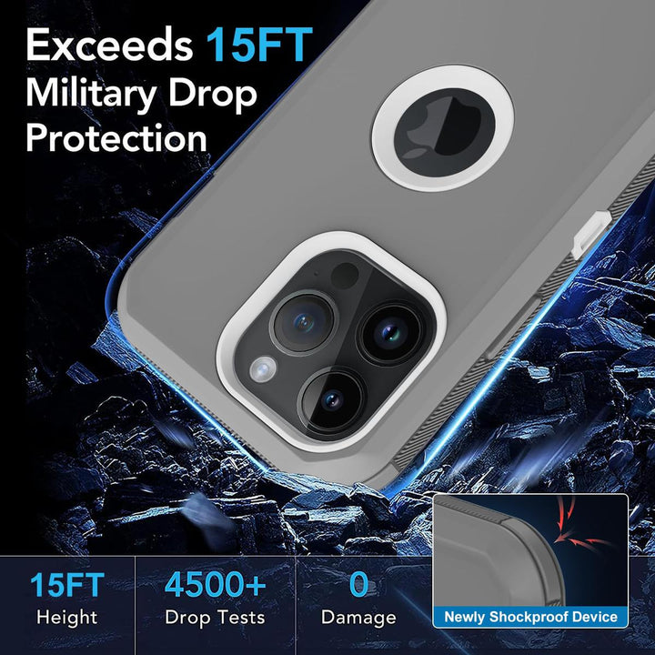 MaxArmor Pro Case for iPhone 15 - Black/Orange - DOKUTRONIX